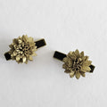 Moss Green Leather Flower Set