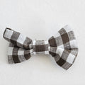 Linen Olive Gingham Bow