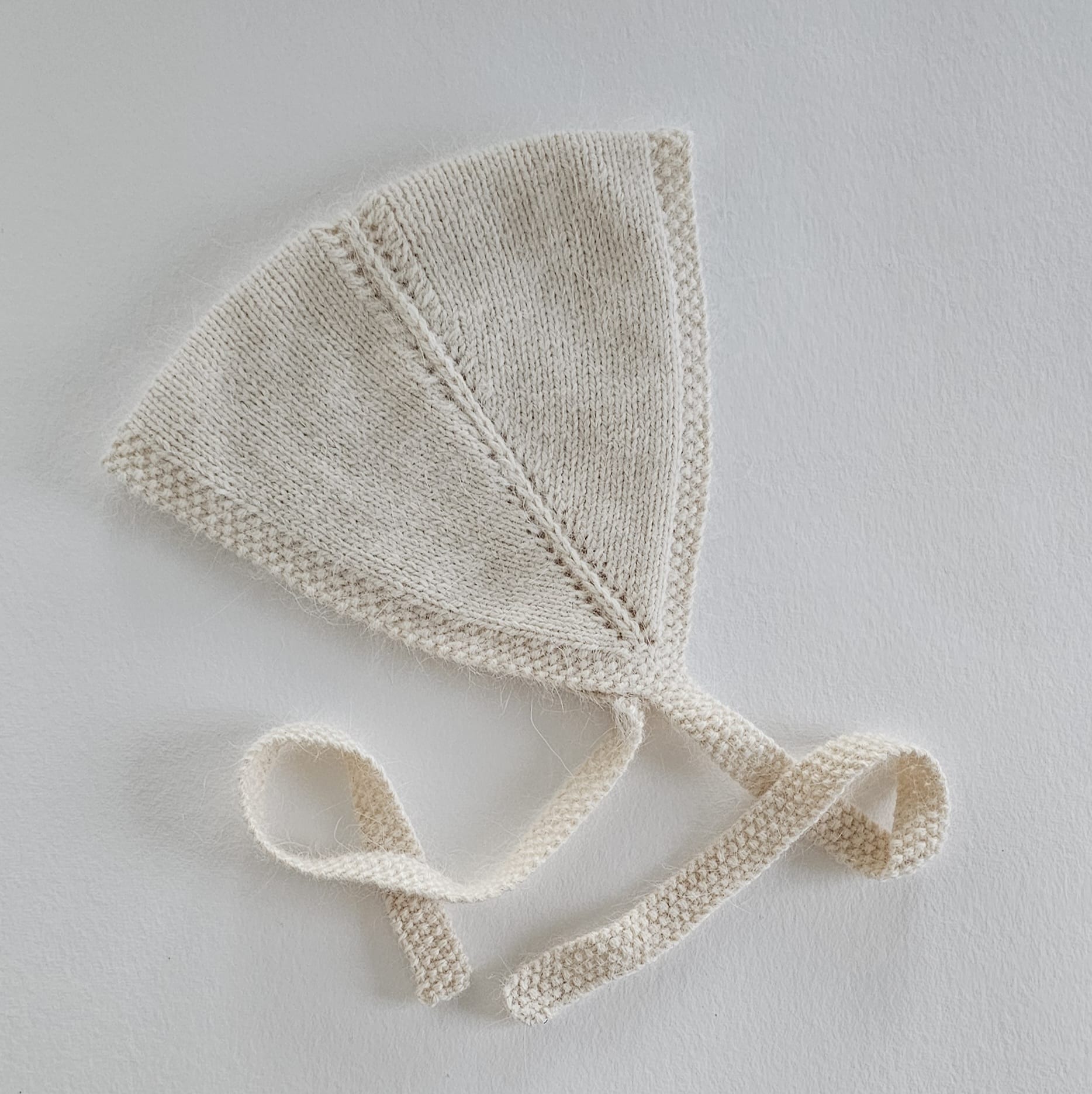 Hand Knitted Scat - soft butter cream angora