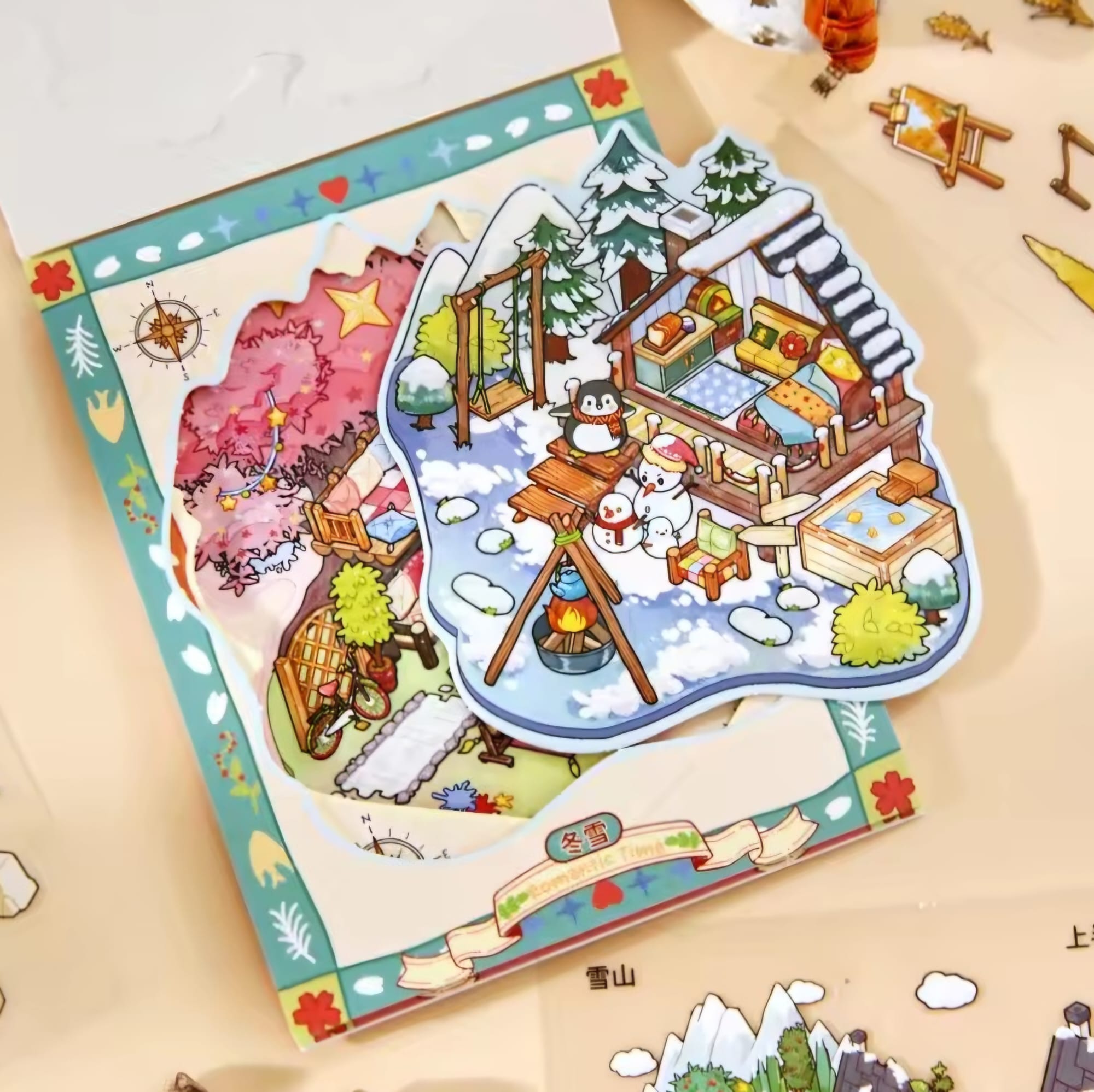 3D Sticker Rooms - Tiny Book