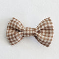 Linen Ginger Gingham Bow
