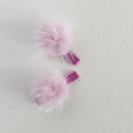 Real Fur Pompom Clips - Candy