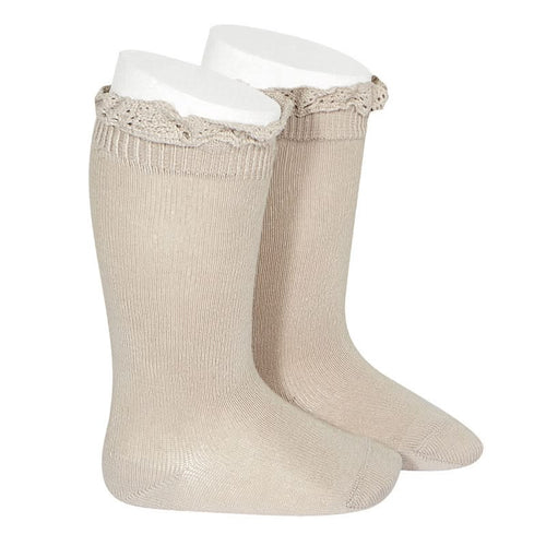 Condor Knee high with lace edging